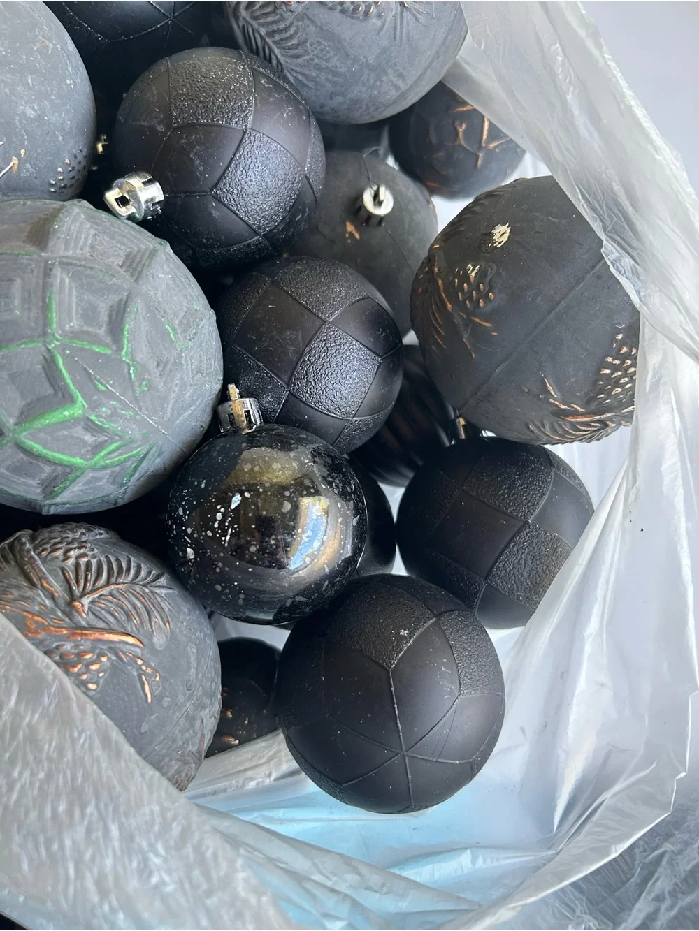 Black Holiday Glass Ornament Ball Set - Classic Matte Finish